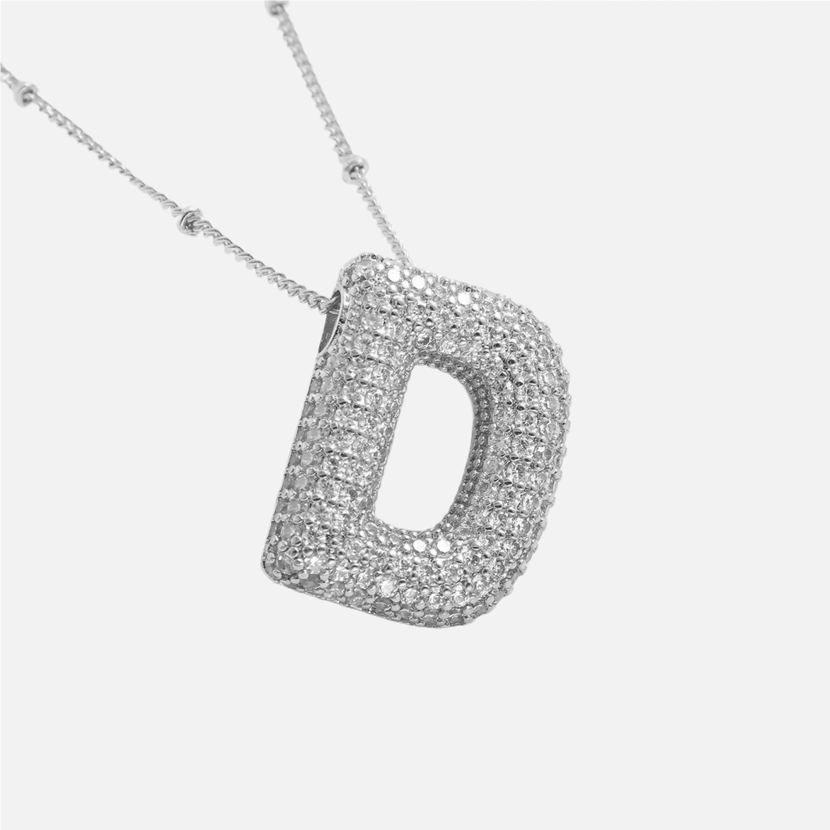 ICED Slim Bubble Initial Necklace - Jewelled Me