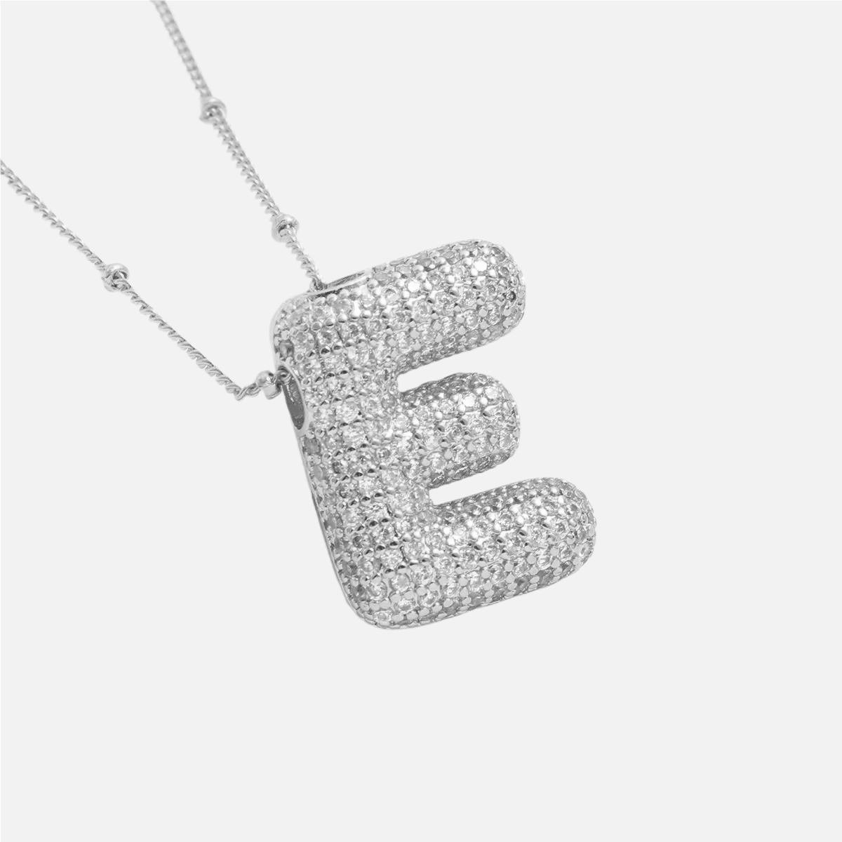 ICED Slim Bubble Initial Necklace - Jewelled Me