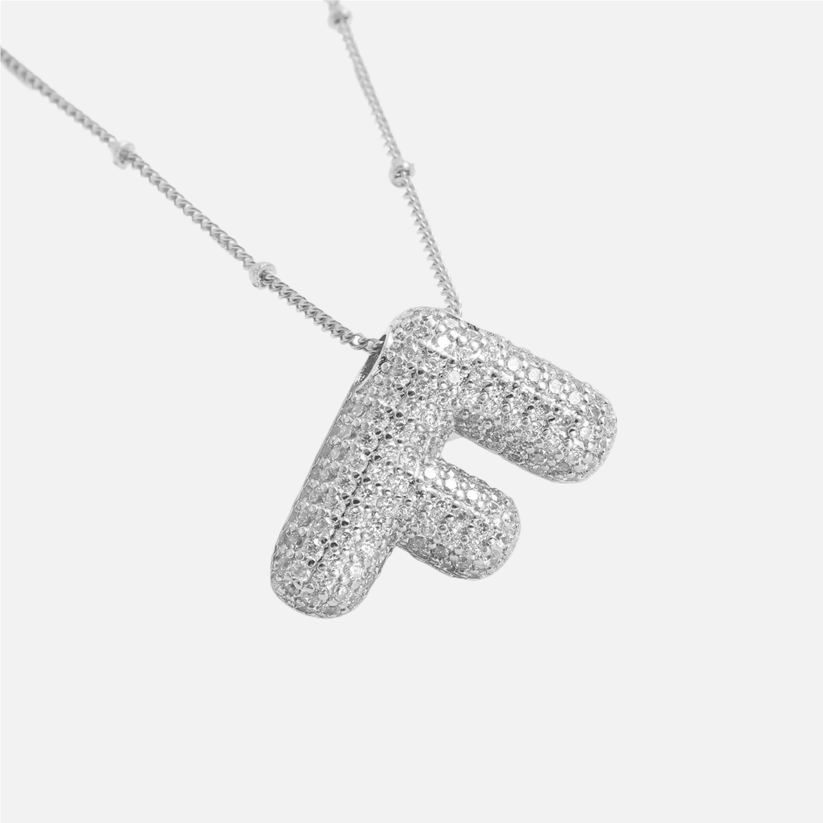 ICED Slim Bubble Initial Necklace - Jewelled Me