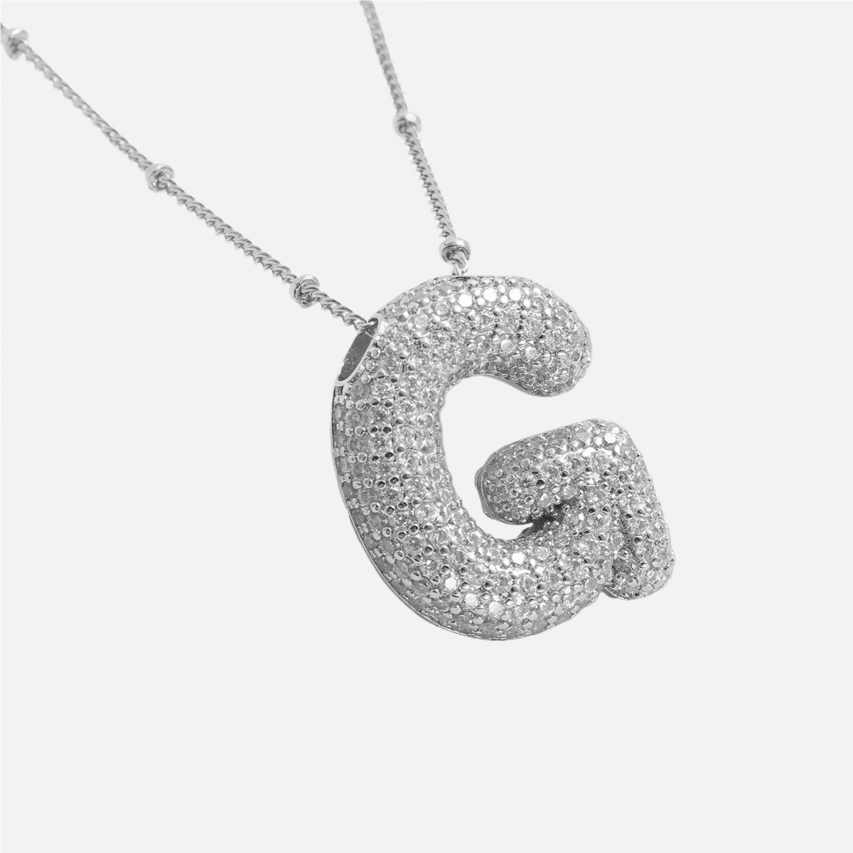 ICED Slim Bubble Initial Necklace - Jewelled Me