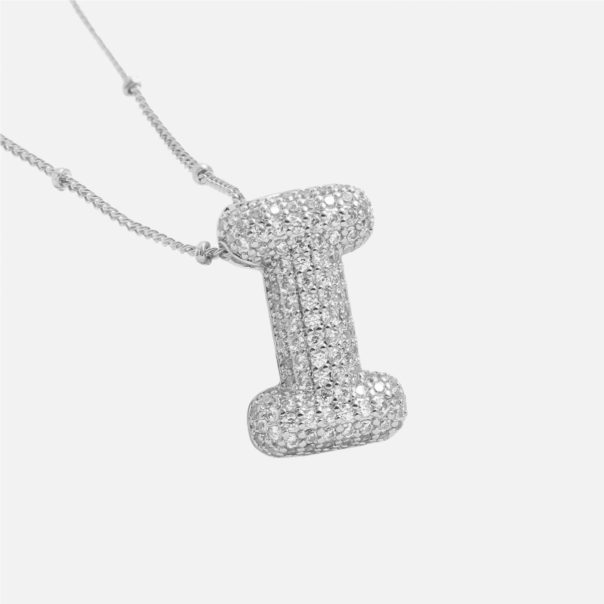 ICED Slim Bubble Initial Necklace - Jewelled Me