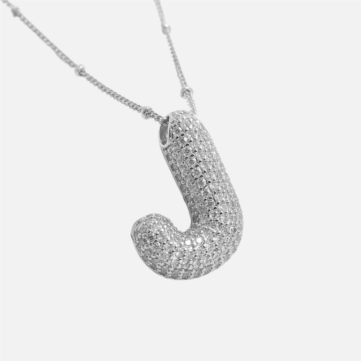 ICED Slim Bubble Initial Necklace - Jewelled Me