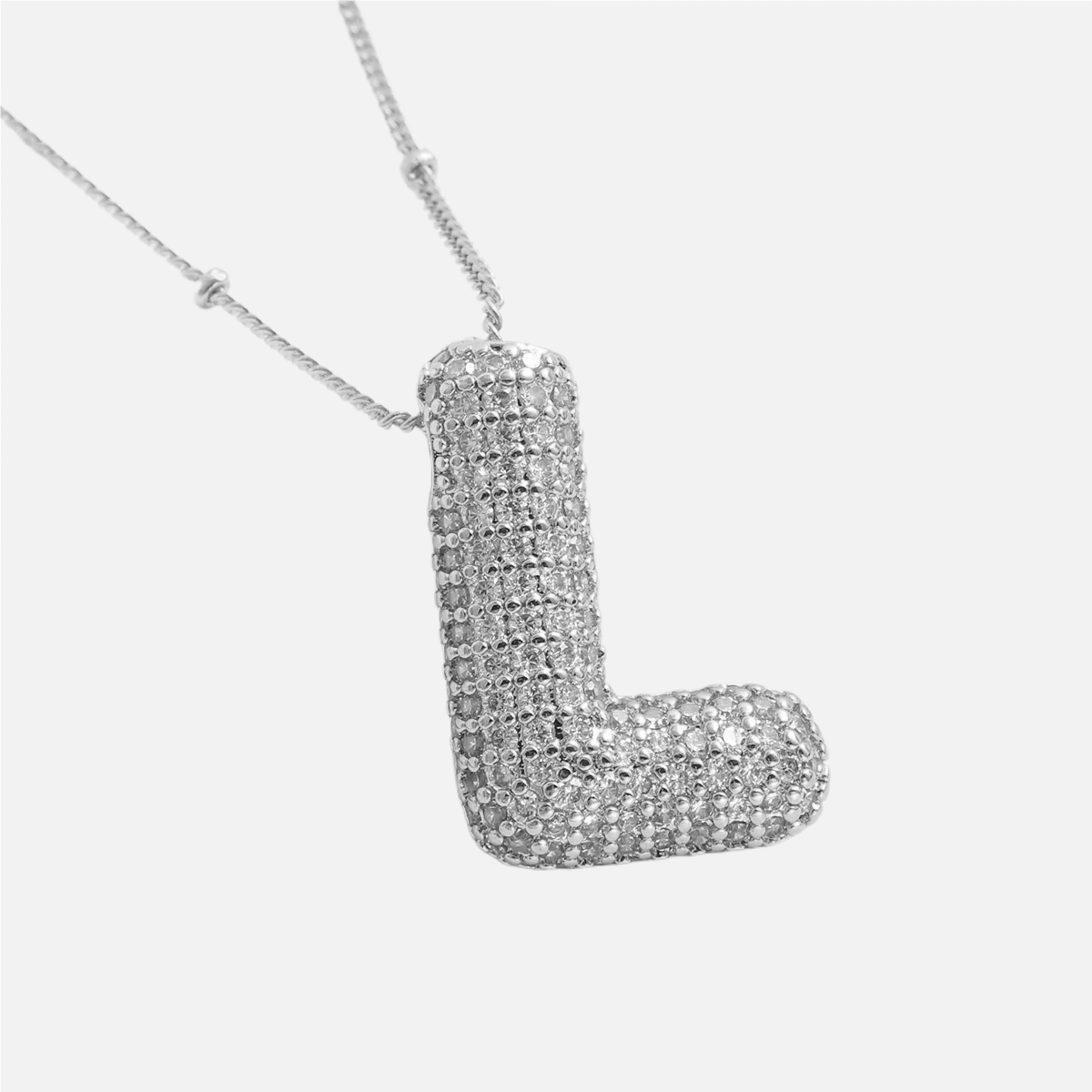 ICED Slim Bubble Initial Necklace - Jewelled Me