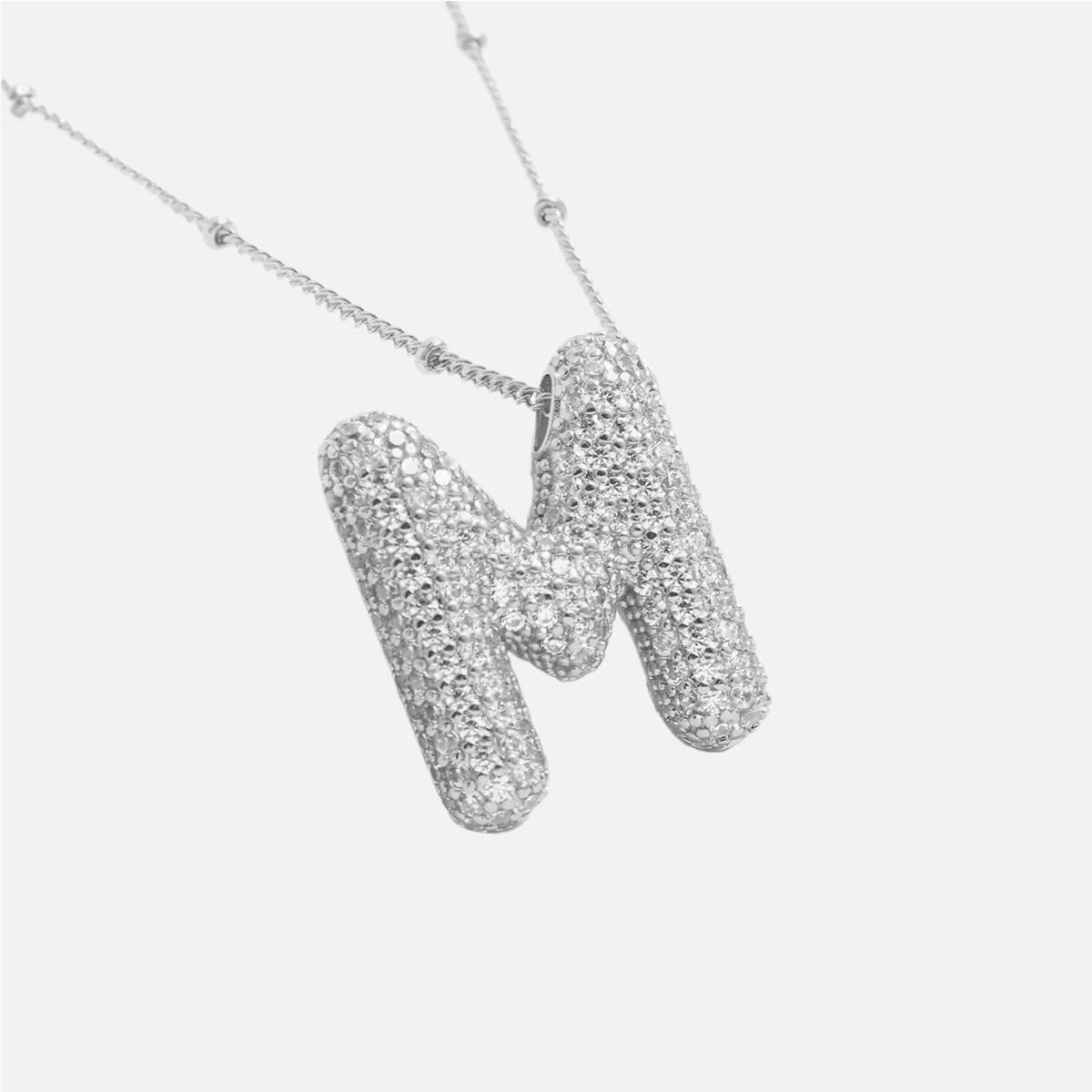 ICED Slim Bubble Initial Necklace - Jewelled Me