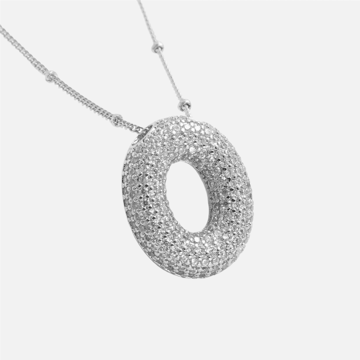 ICED Slim Bubble Initial Necklace - Jewelled Me