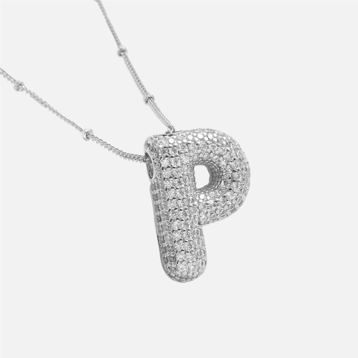 ICED Slim Bubble Initial Necklace - Jewelled Me