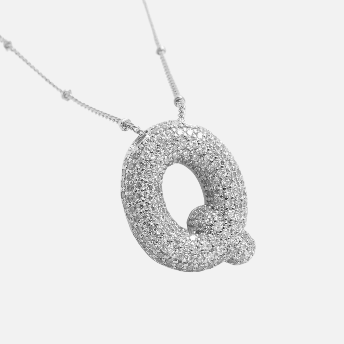 ICED Slim Bubble Initial Necklace - Jewelled Me