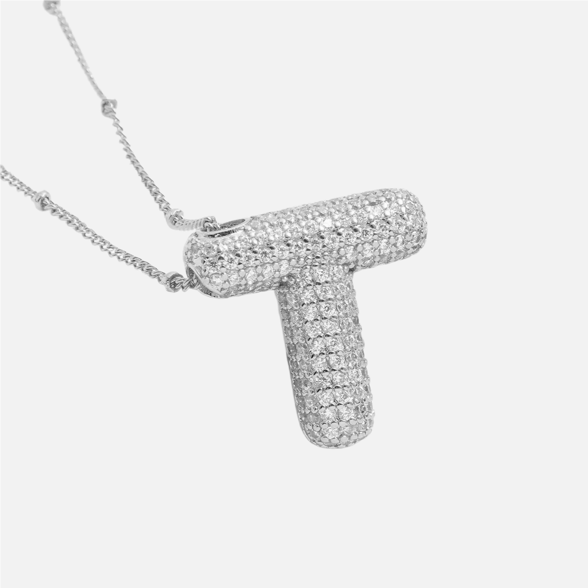 ICED Slim Bubble Initial Necklace - Jewelled Me