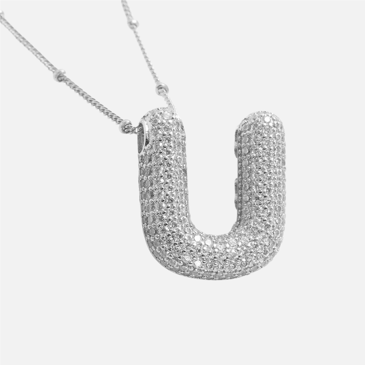 ICED Slim Bubble Initial Necklace - Jewelled Me