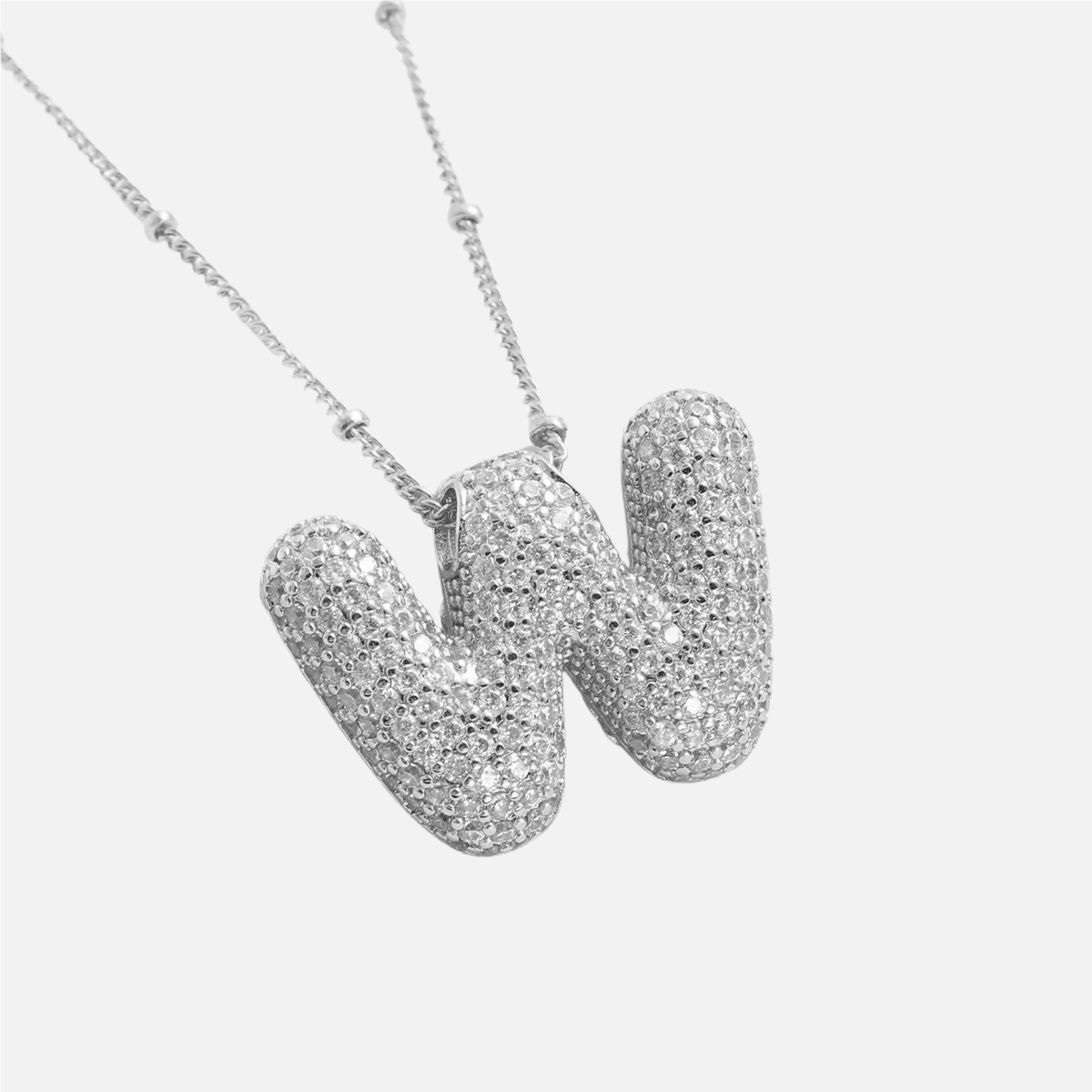 ICED Slim Bubble Initial Necklace - Jewelled Me