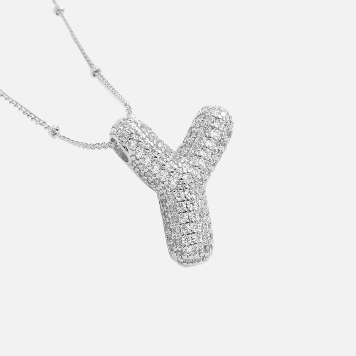 ICED Slim Bubble Initial Necklace - Jewelled Me
