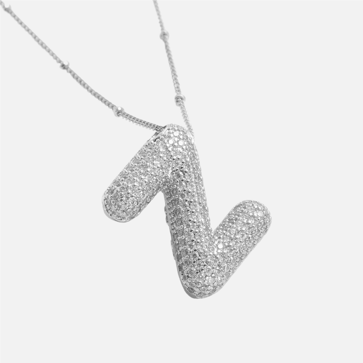 ICED Slim Bubble Initial Necklace - Jewelled Me
