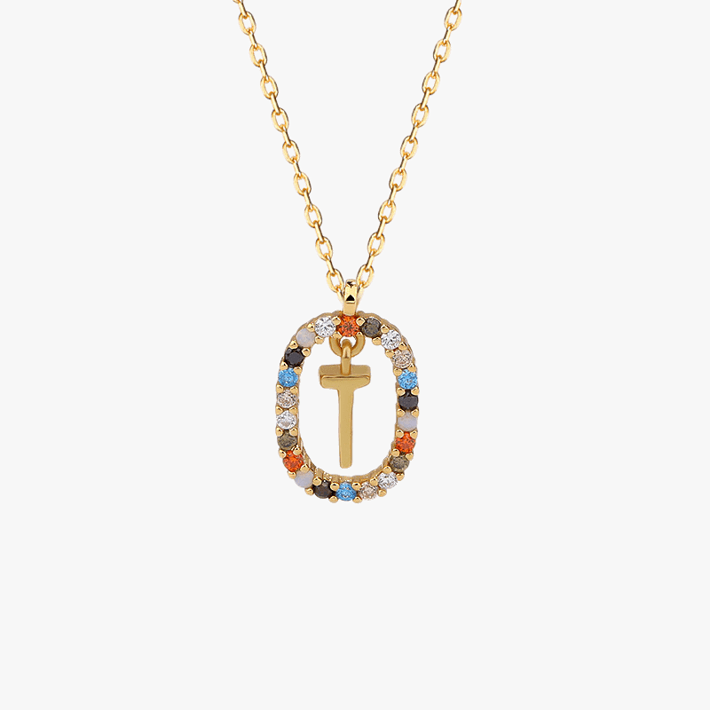 Gemstone Initial Pendant - Jewelled Me