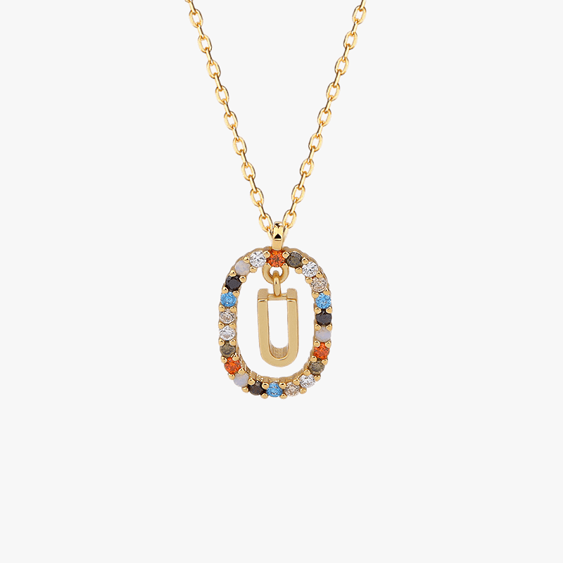 Gemstone Initial Pendant - Jewelled Me
