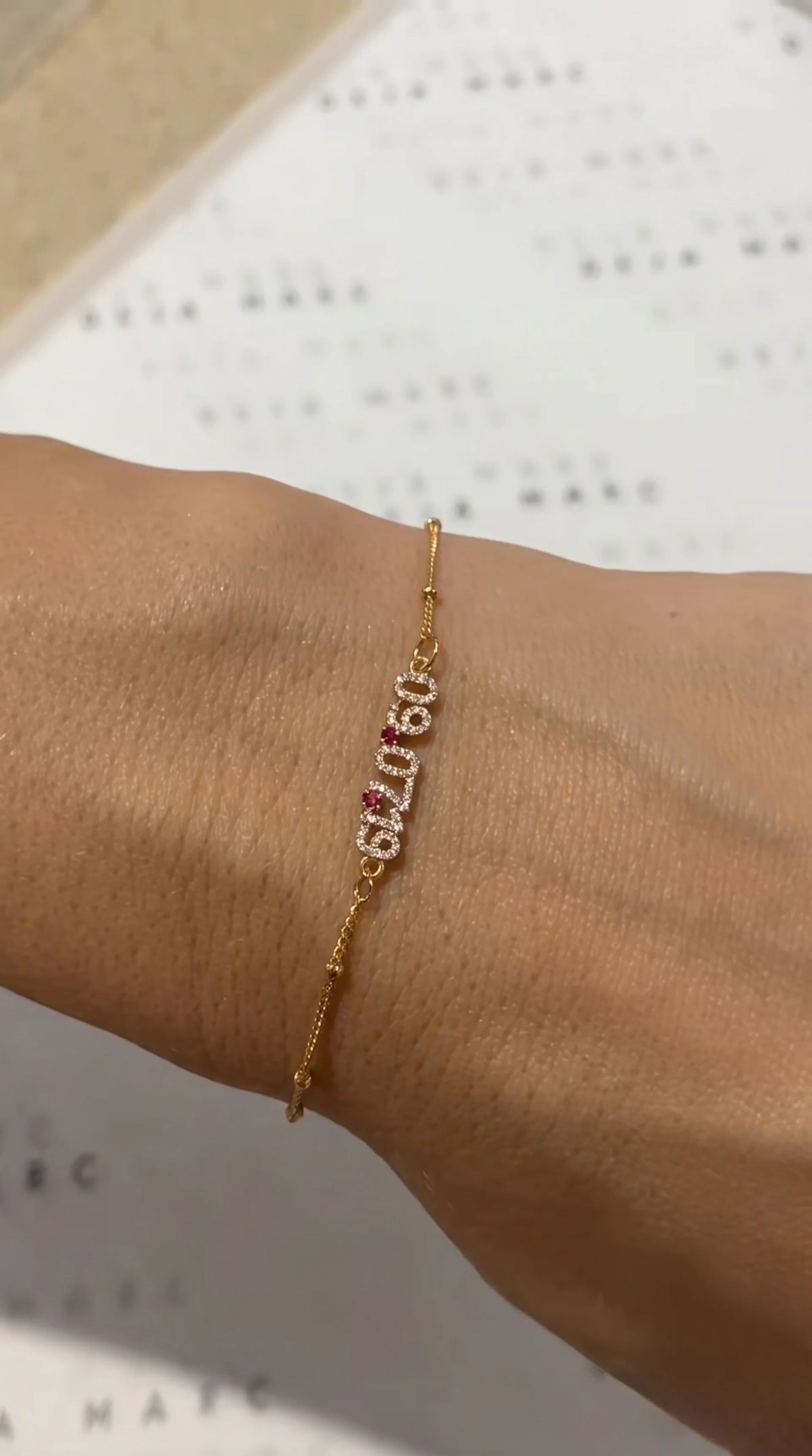 Mini Pave Custom Date Bracelet