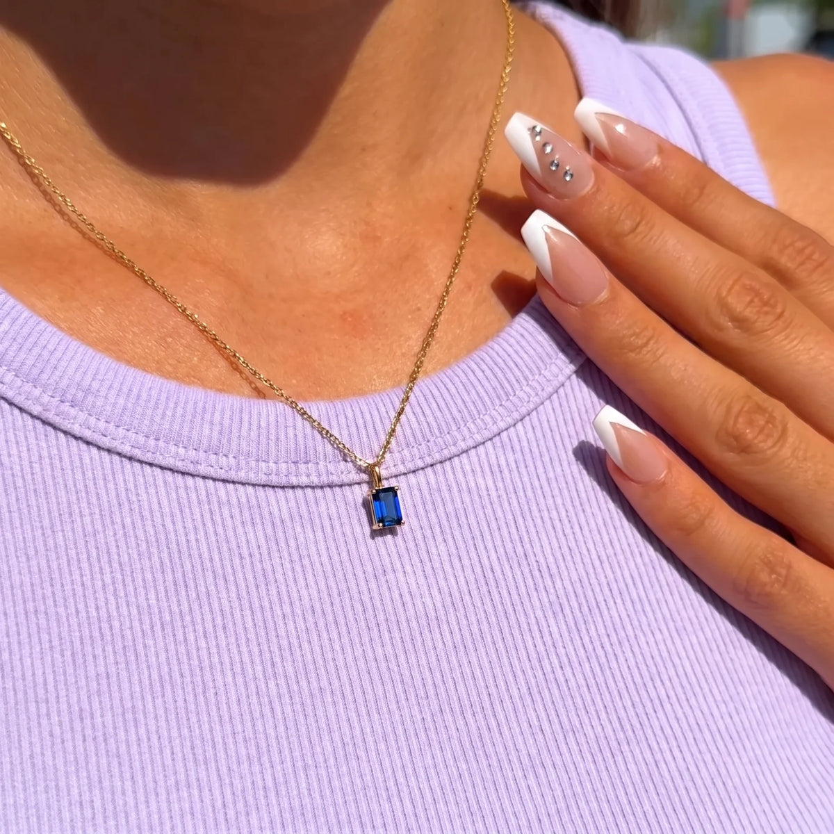 Éclat Baguette Birthstone Necklace
