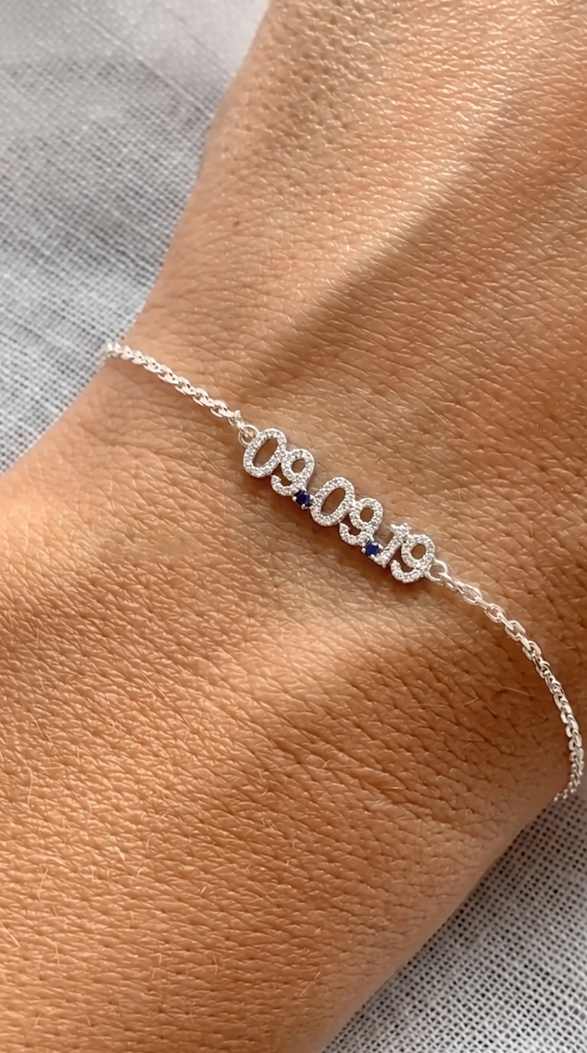 Mini Pave Custom Date Bracelet