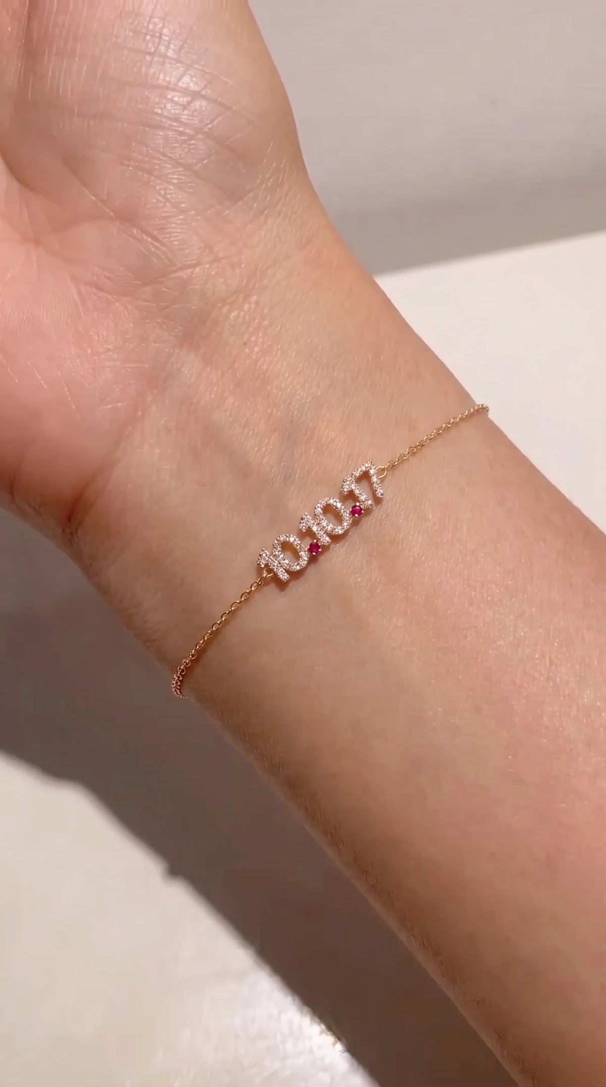 Mini Pave Custom Date Bracelet