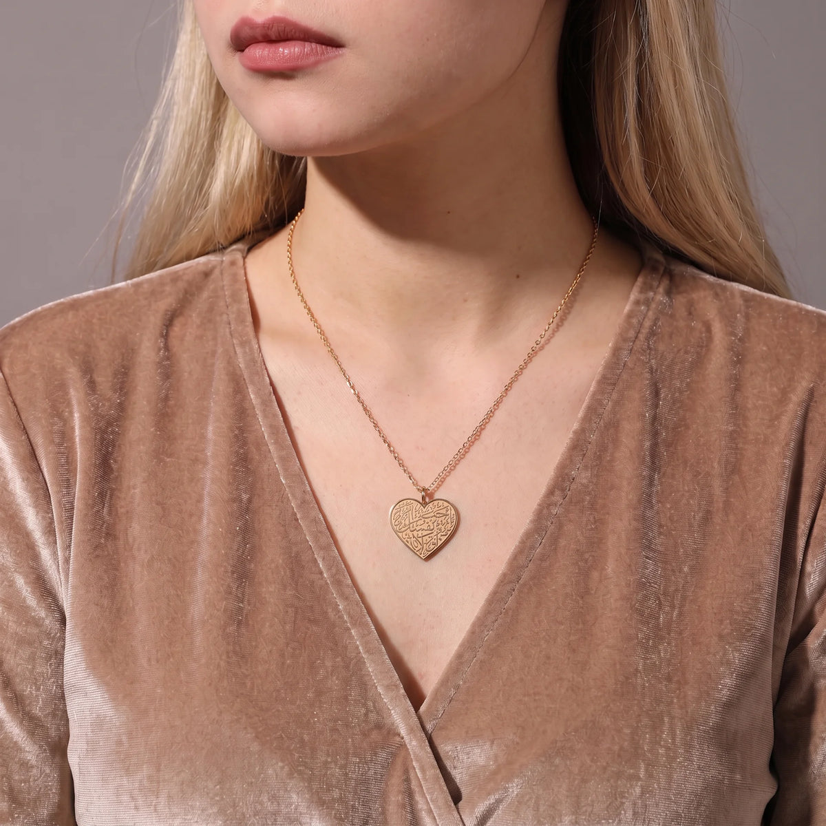 Arabic Calligraphy Heart Pendant