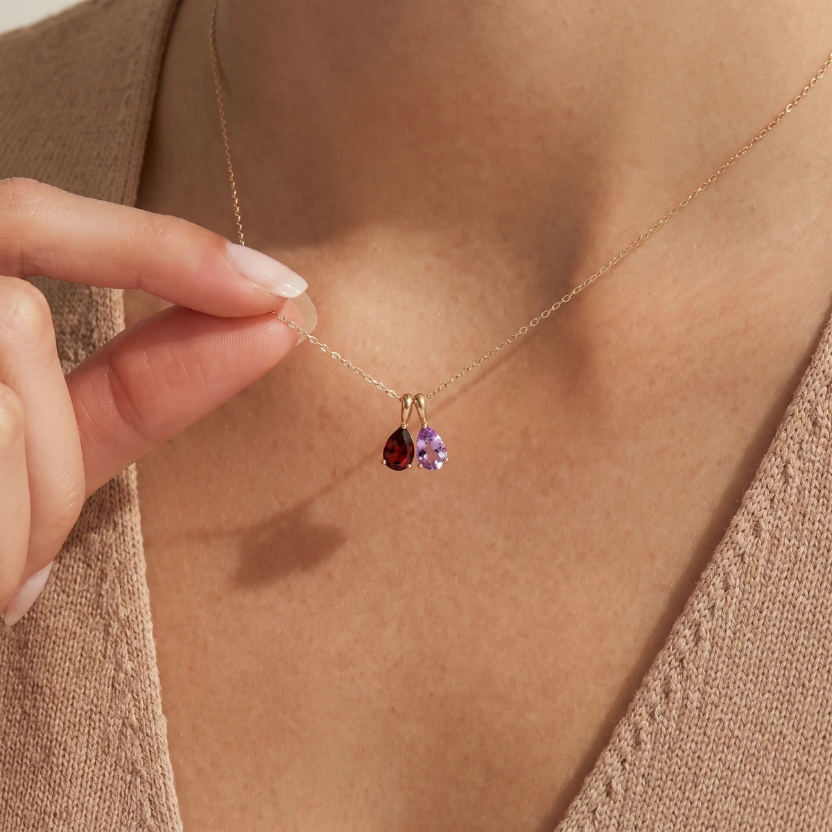 Larme Family Birthstone Necklace