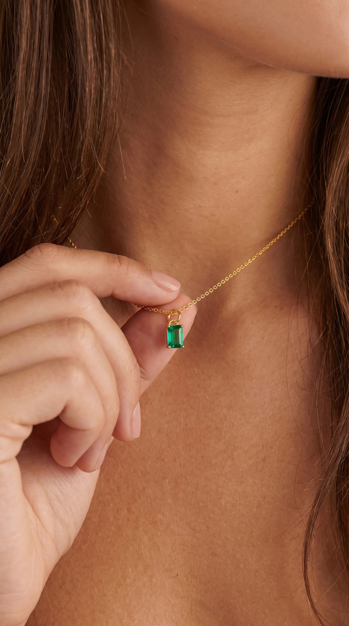 Éclat Baguette Birthstone Necklace