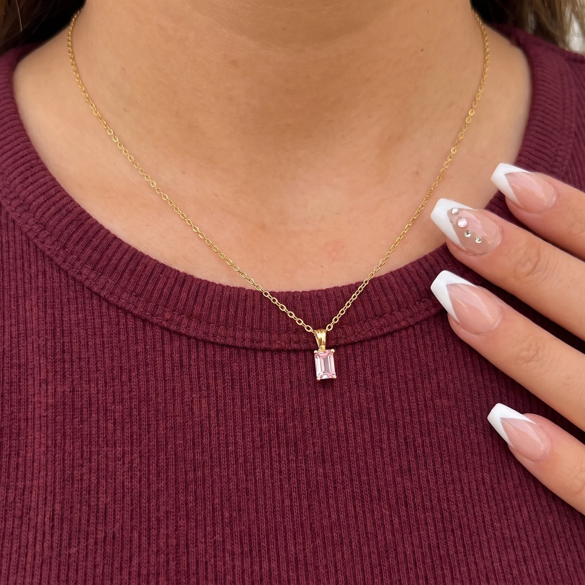 Éclat Baguette Birthstone Necklace
