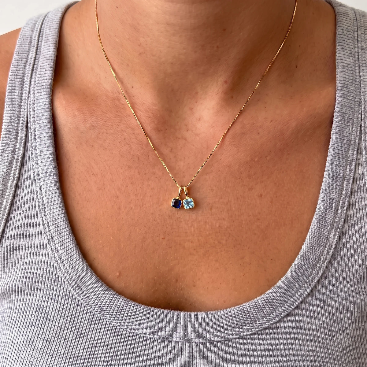 Carré Birthstone Necklace