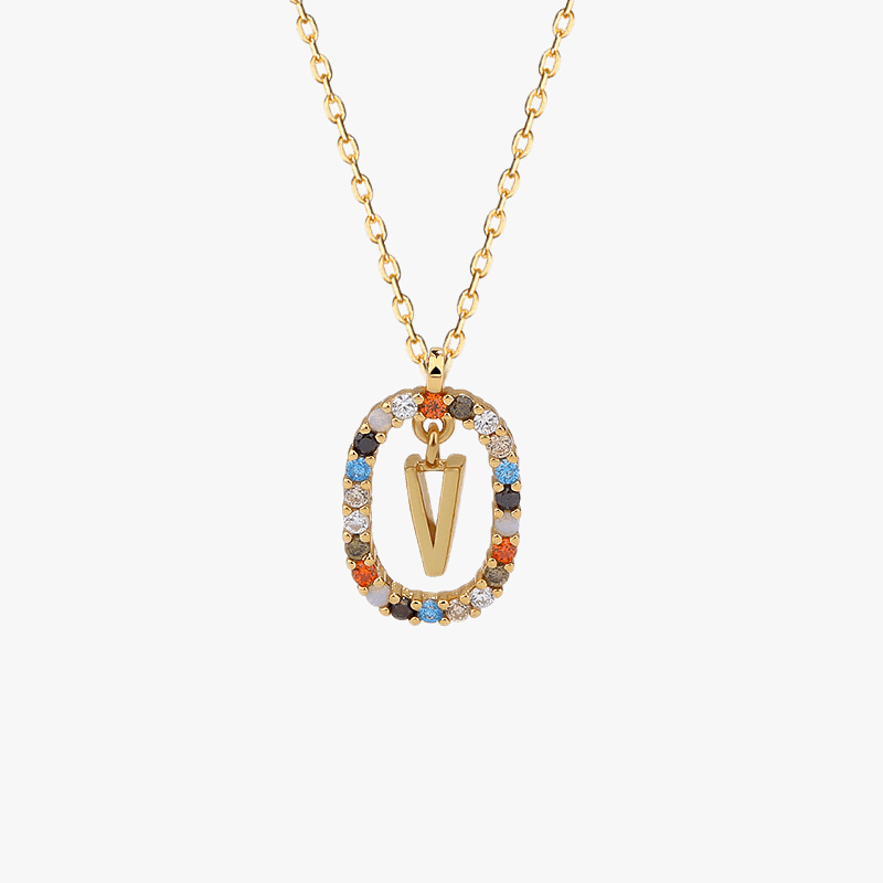 Gemstone Initial Pendant - Jewelled Me