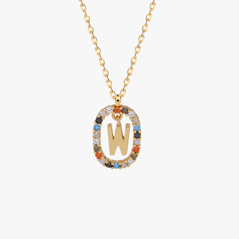 Gemstone Initial Pendant - Jewelled Me