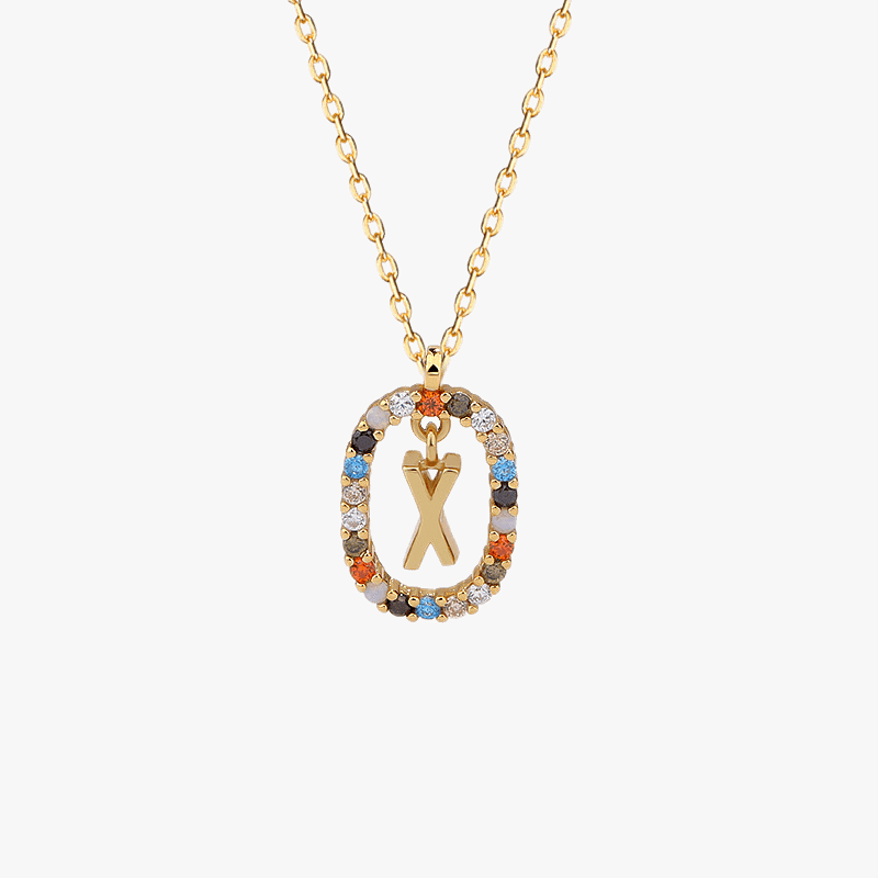 Gemstone Initial Pendant - Jewelled Me