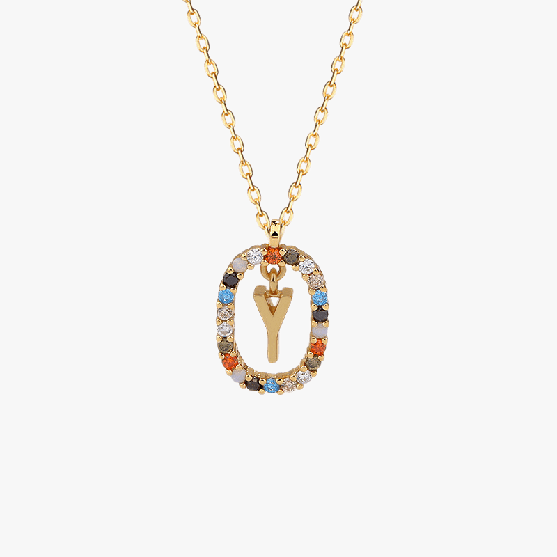 Gemstone Initial Pendant - Jewelled Me