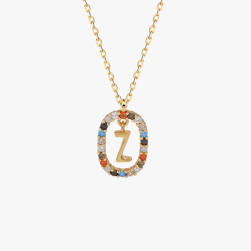 Gemstone Initial Pendant - Jewelled Me