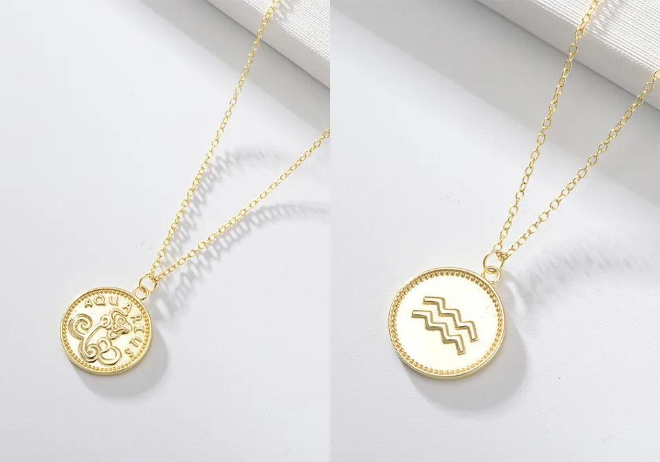 Zodiac Vermeil Coin Pendant - Jewelled Me
