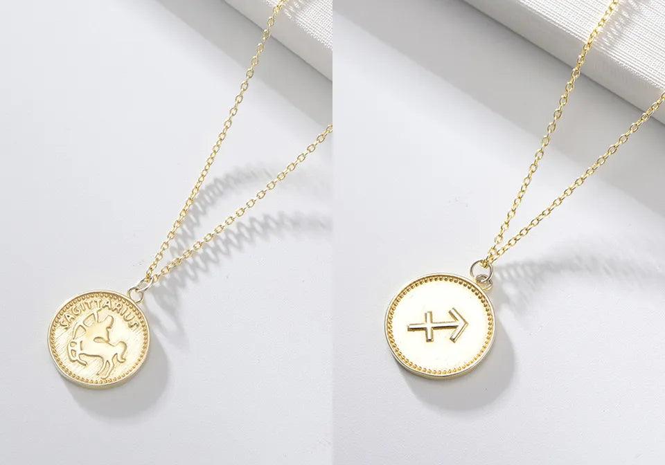 Zodiac Vermeil Coin Pendant - Jewelled Me