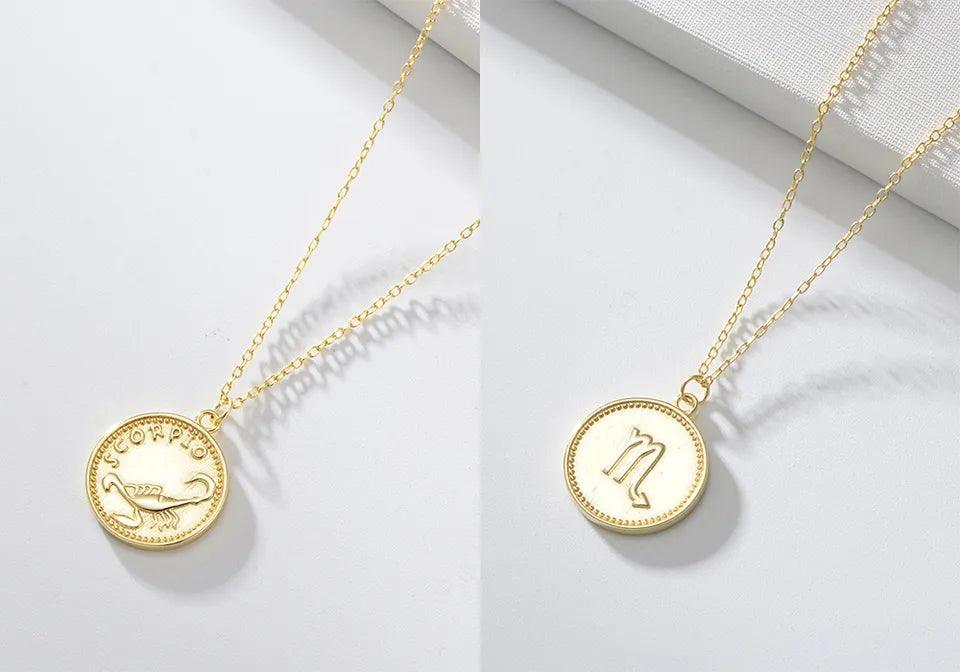 Zodiac Vermeil Coin Pendant - Jewelled Me