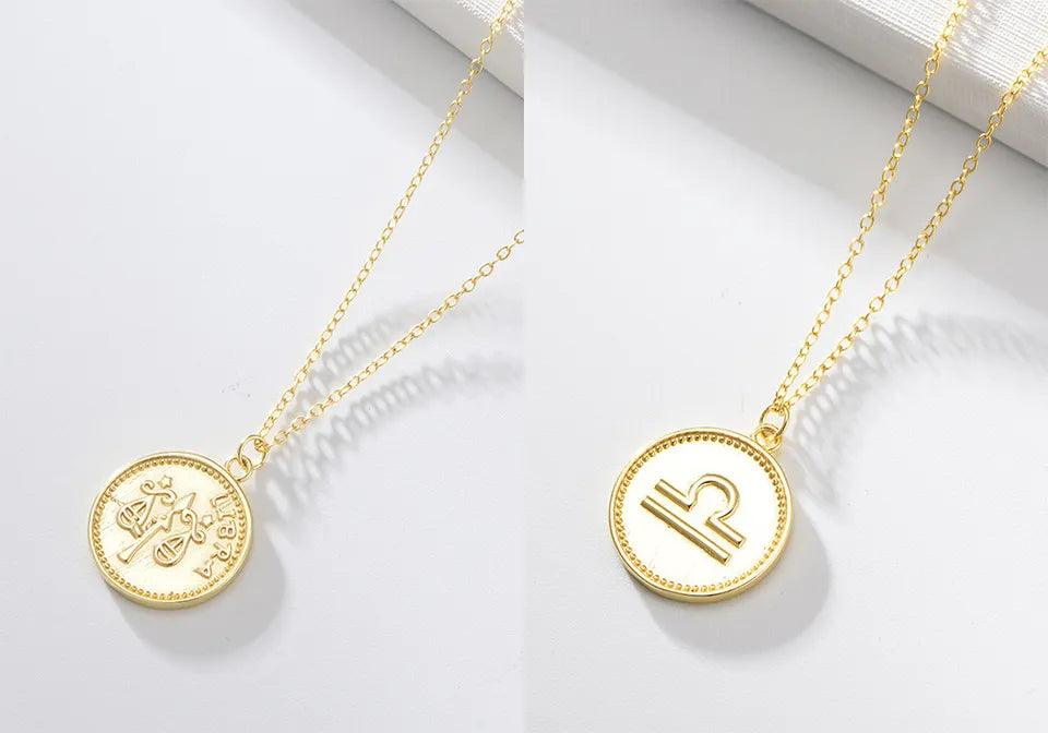 Zodiac Vermeil Coin Pendant - Jewelled Me
