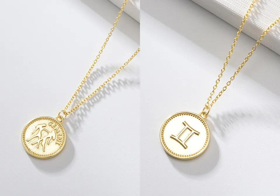 Zodiac Vermeil Coin Pendant - Jewelled Me