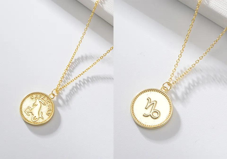 Zodiac Vermeil Coin Pendant - Jewelled Me