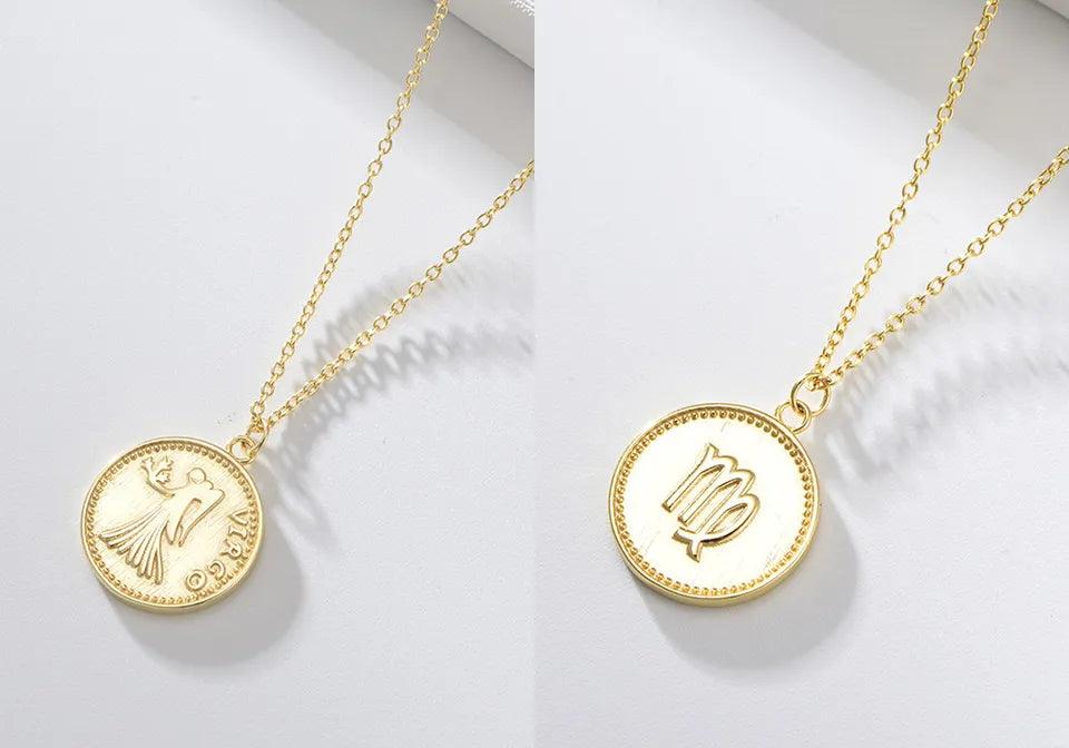Zodiac Vermeil Coin Pendant - Jewelled Me