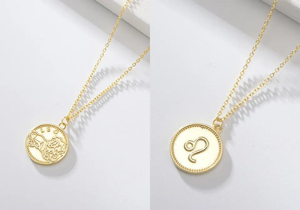 Zodiac Vermeil Coin Pendant - Jewelled Me
