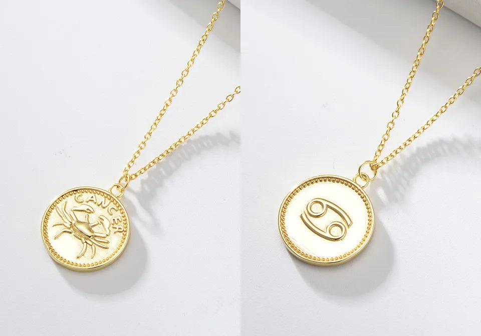 Zodiac Vermeil Coin Pendant - Jewelled Me