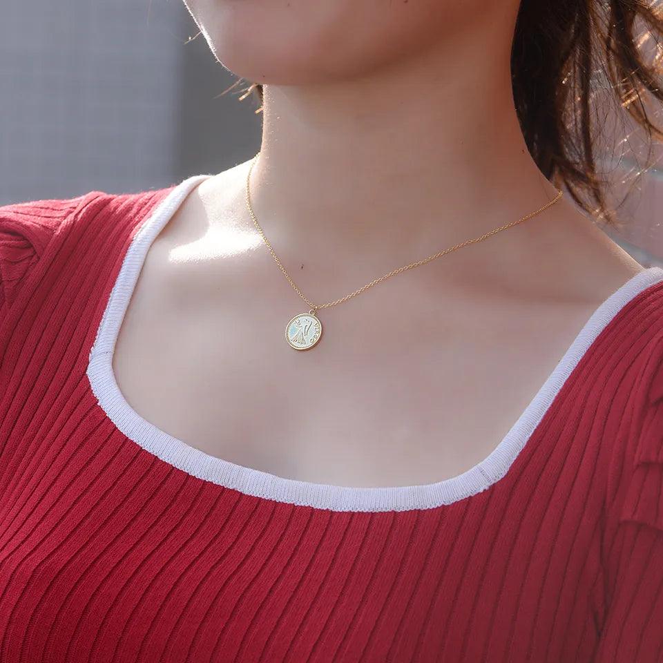 Zodiac Vermeil Coin Pendant - Jewelled Me