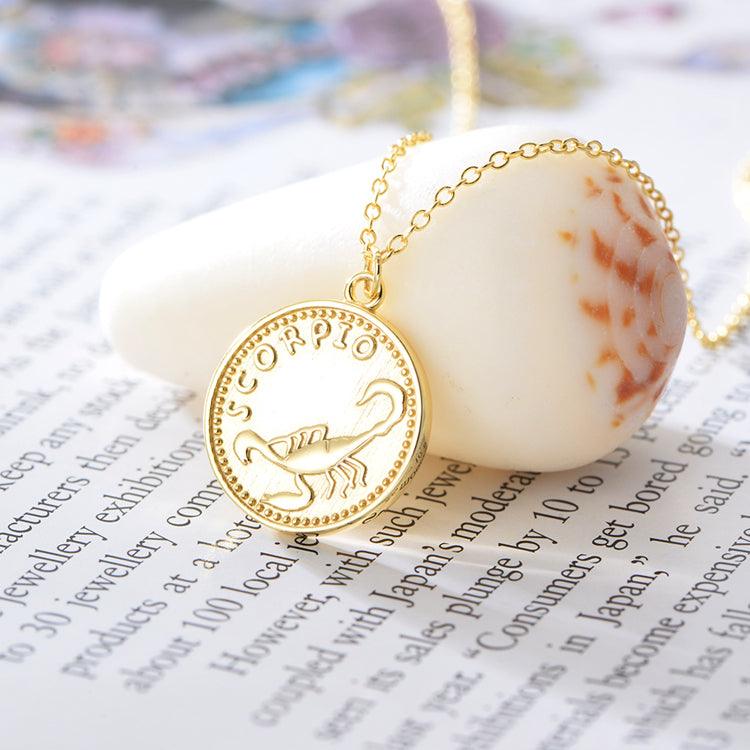 Zodiac Vermeil Coin Pendant - Jewelled Me