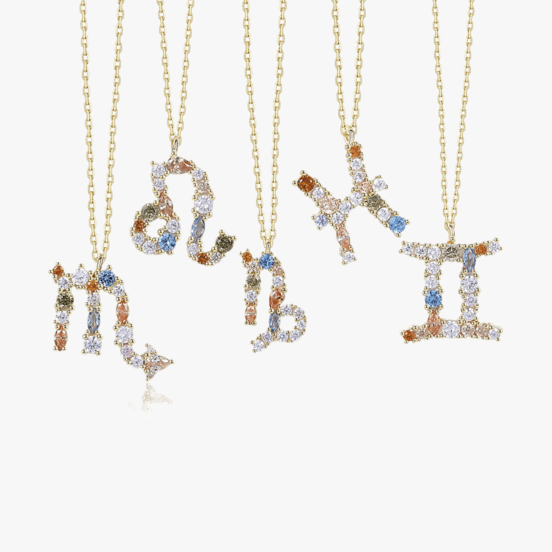 Vermeil Gemstone Zodiac Pendants - Jewelled Me