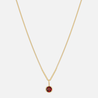 Suspended Birthstone Necklace (14k Gold-Plated)