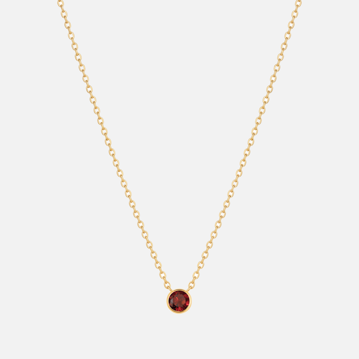Solitaire Bezel Birthstone Necklace