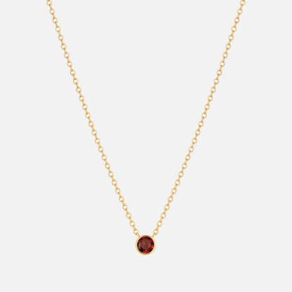 Solitaire Bezel Birthstone Necklace