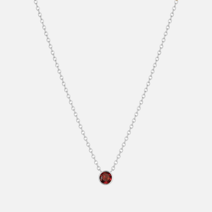Solitaire Bezel Birthstone Necklace