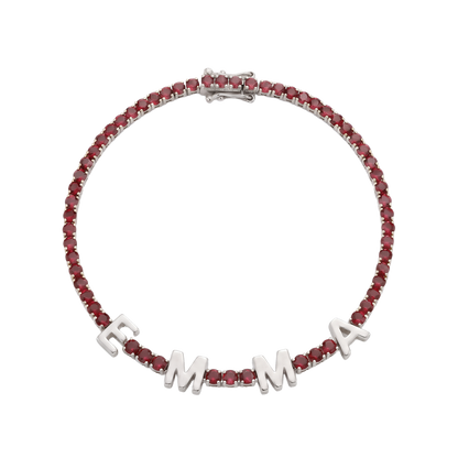 Custom Name Multi-Colour Tennis Bracelet