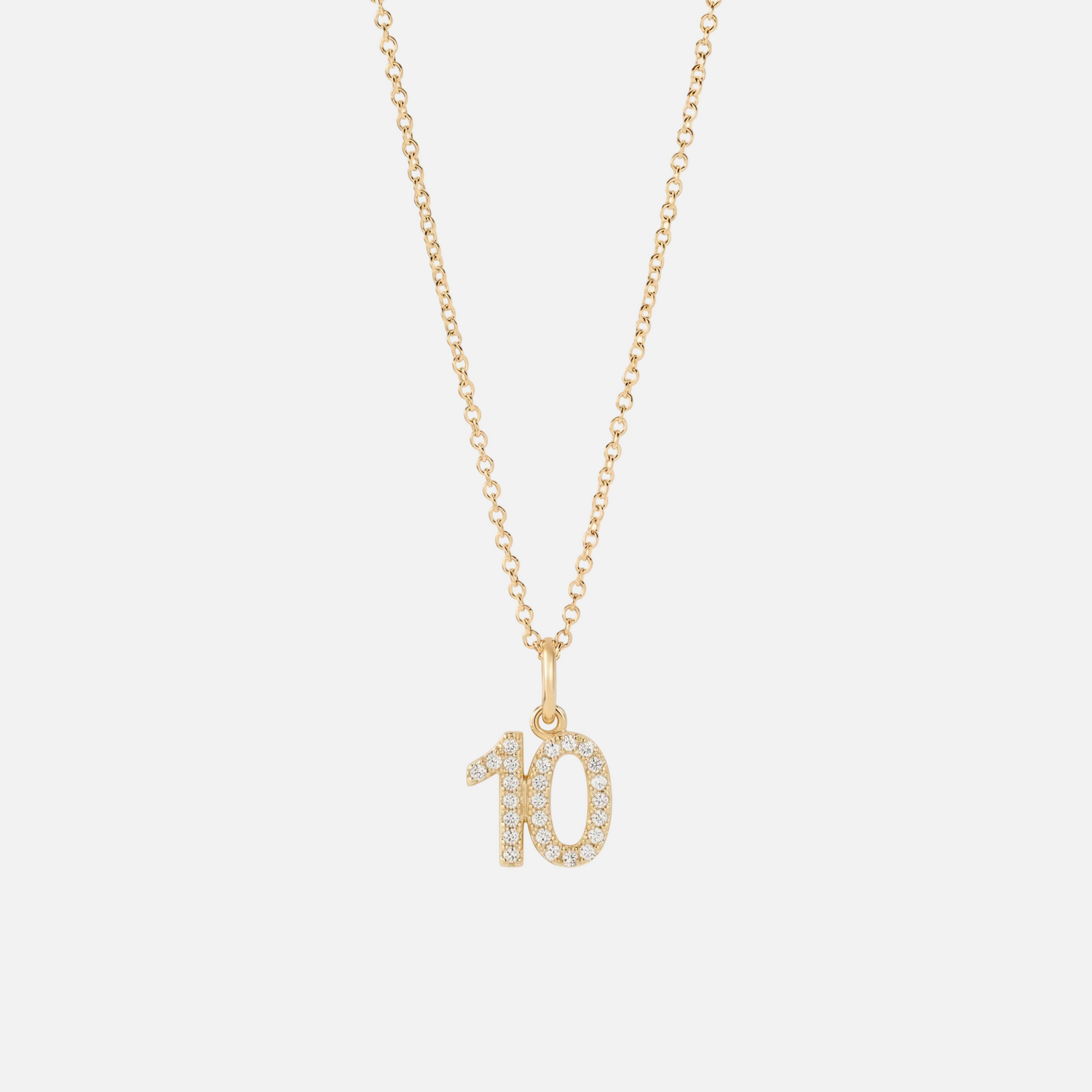 Mini Pave Custom Number Necklace